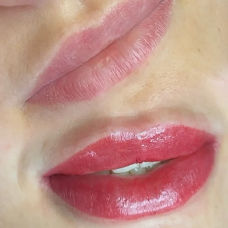 permanent makeup lips close-up