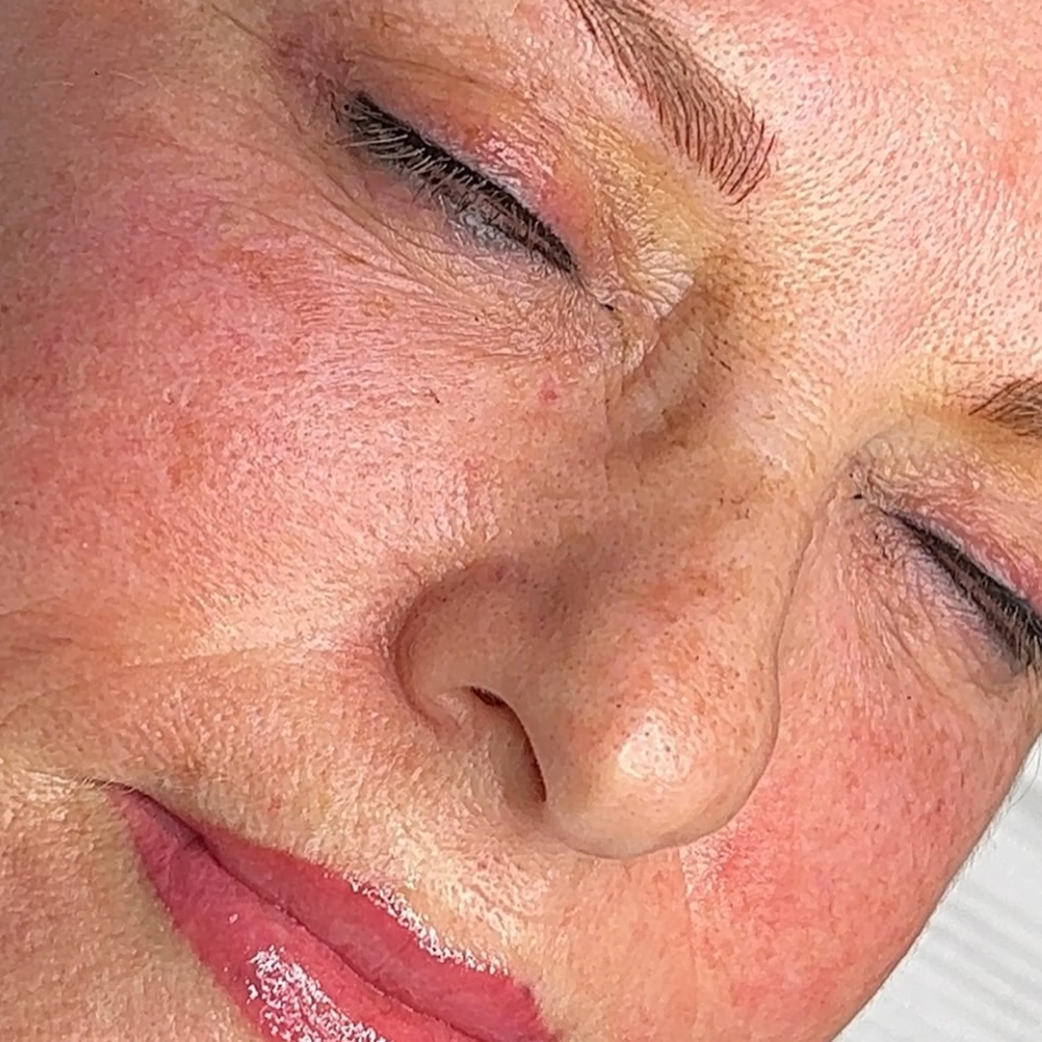 brows eyeliner and lip blush