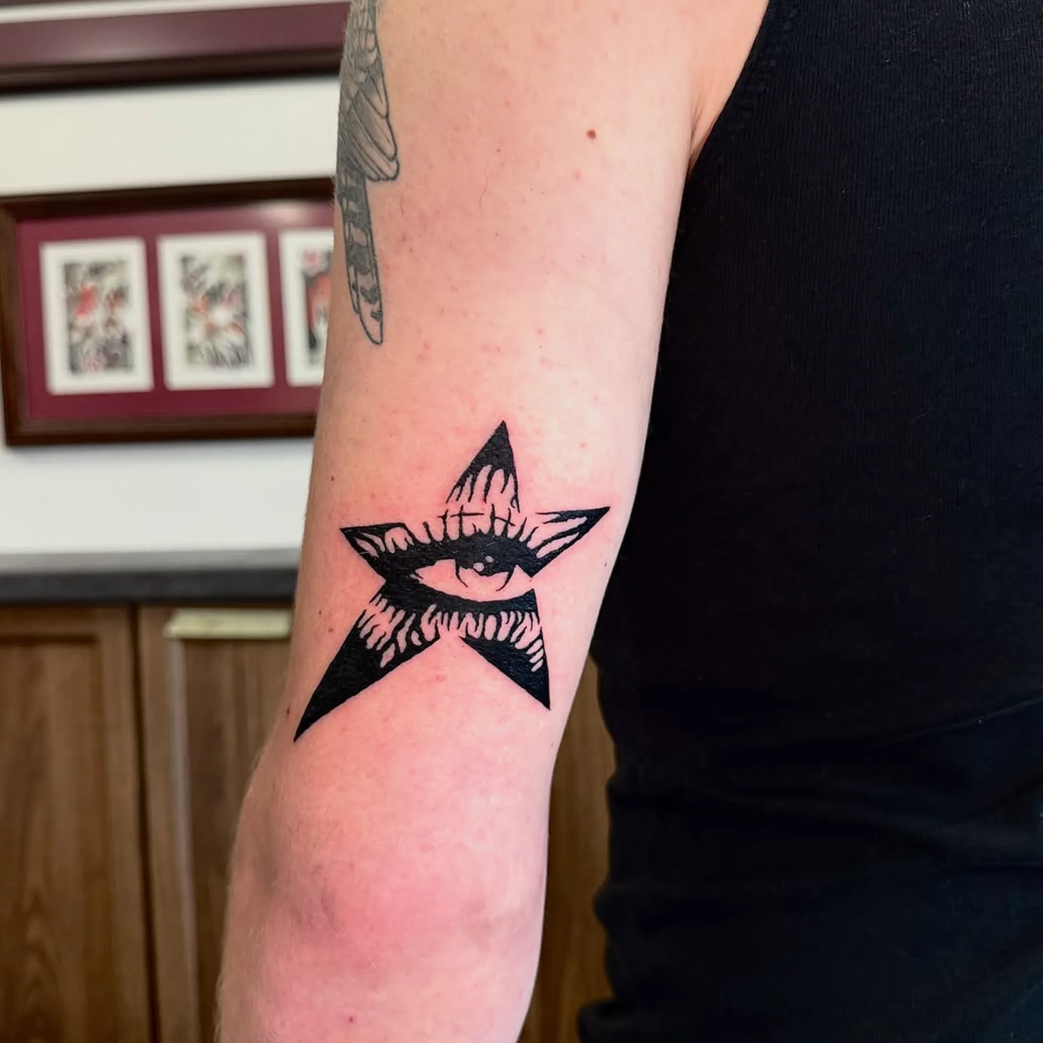 clearly showing a new tattoo
