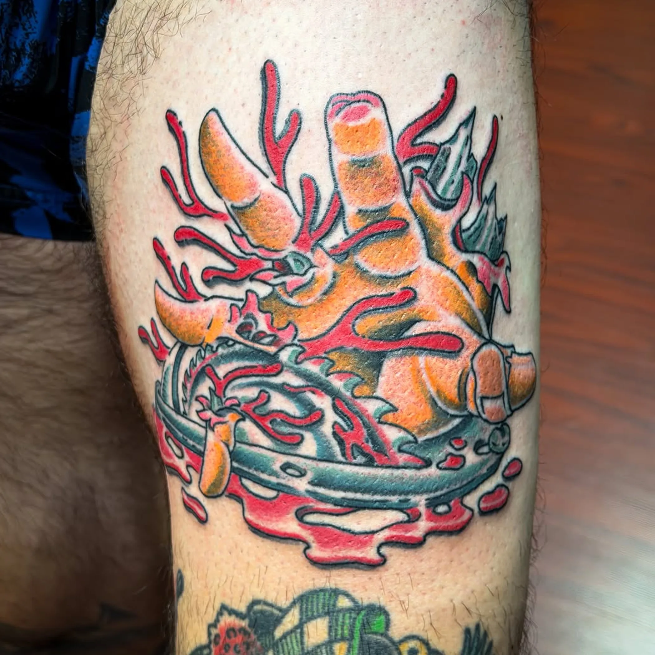 clearly visible healed tattoo